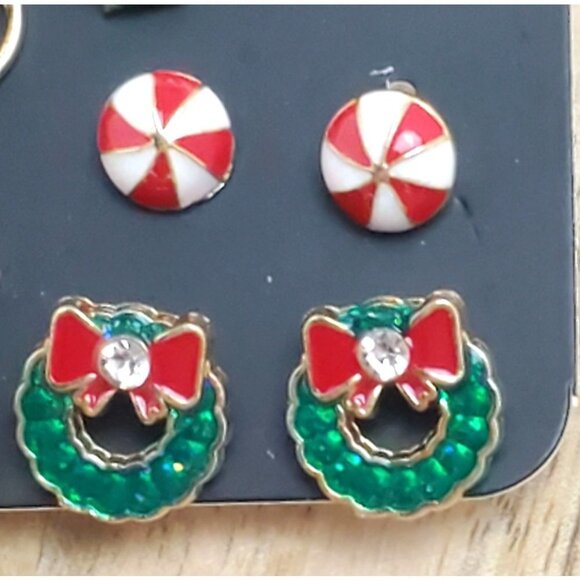 Christmas Earrings Post Back 12 Pairs - Picture 7 of 8